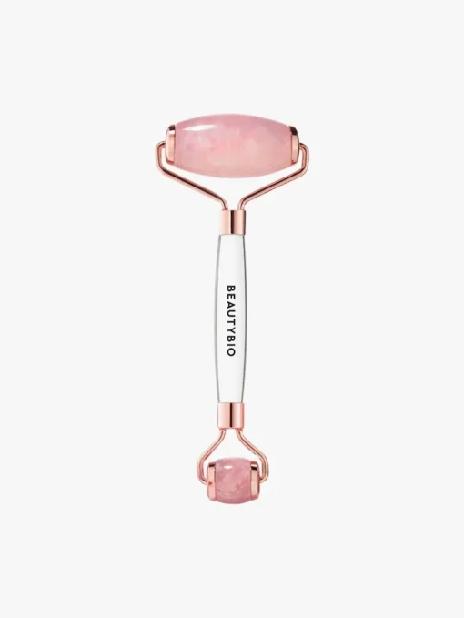 BeautyBio Contouring + De-Puffing Rose Quartz Roller | MECCA