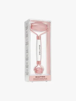 BeautyBio Contouring + De-Puffing Rose Quartz Roller | MECCA