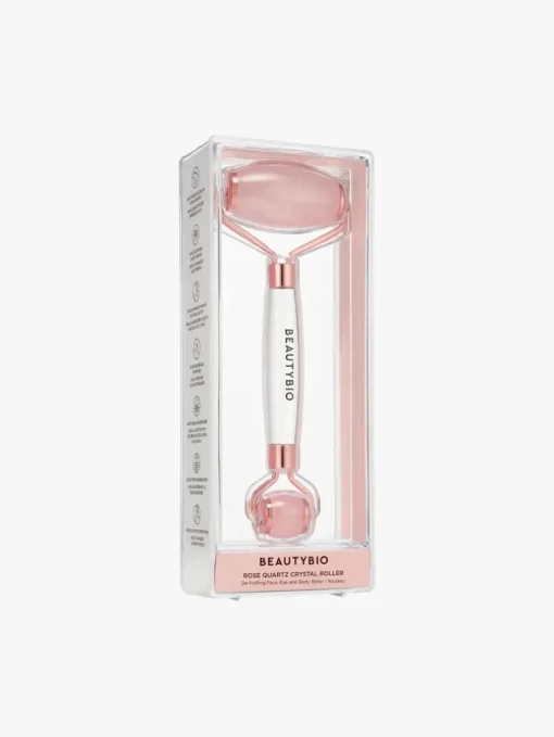 BeautyBio Contouring + De-Puffing Rose Quartz Roller | MECCA