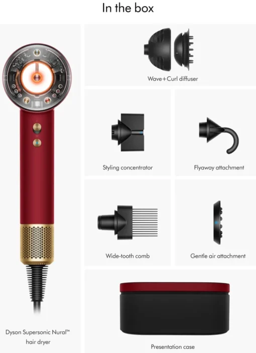 Dyson Supersonic Nural™ Intelligent Hair Dryer Red /Gold | MECCA