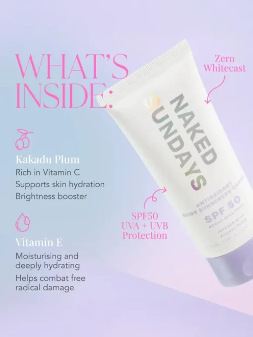 Naked Sundays SPF50 Antioxidant Body Sunscreen Crème | MECCA