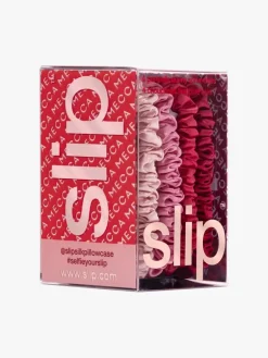 Slip slip x mecca skinny scrunchies - red/pink | MECCA